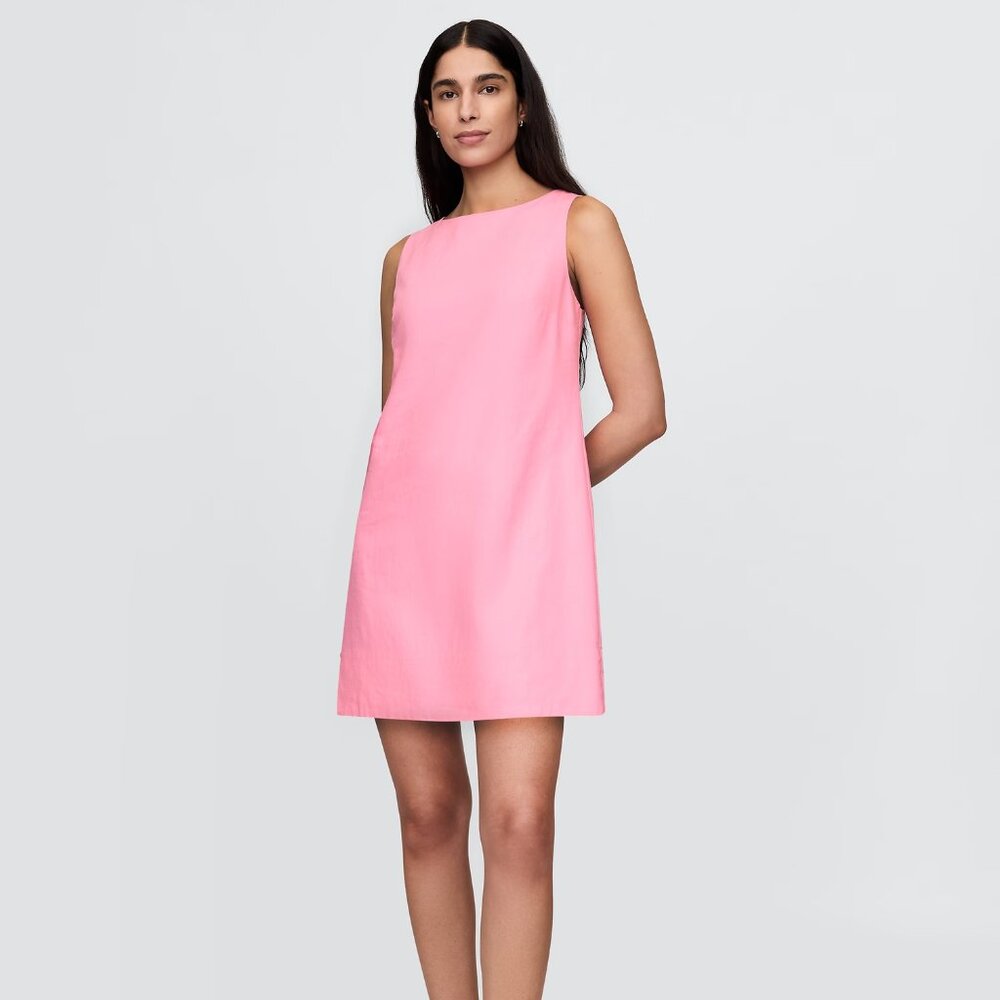 Linen-Blend Mini Shift Dress | Misty Rose | Size S | NWT | GAP